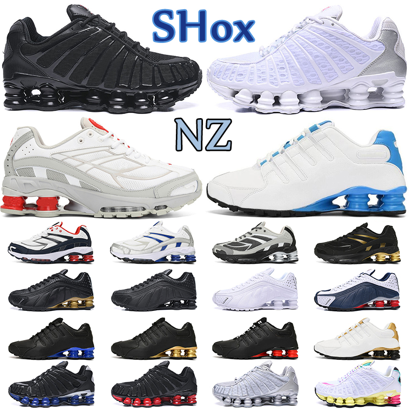 

shox tl designer men women running shoes Ride 2 NZ Leven r4 og 301 triple black white blue red gold Olive mens trainers outdoor sport sneakers, 301 white black red