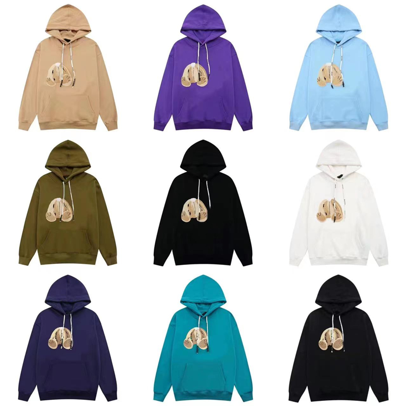 Nueva moda más vendida Sudaderas con capucha para hombre Sudaderas con capucha de oso roto Oso de peluche Moda Terry Explosiones Suéteres para hombres y mujeres Tamaño S-XL