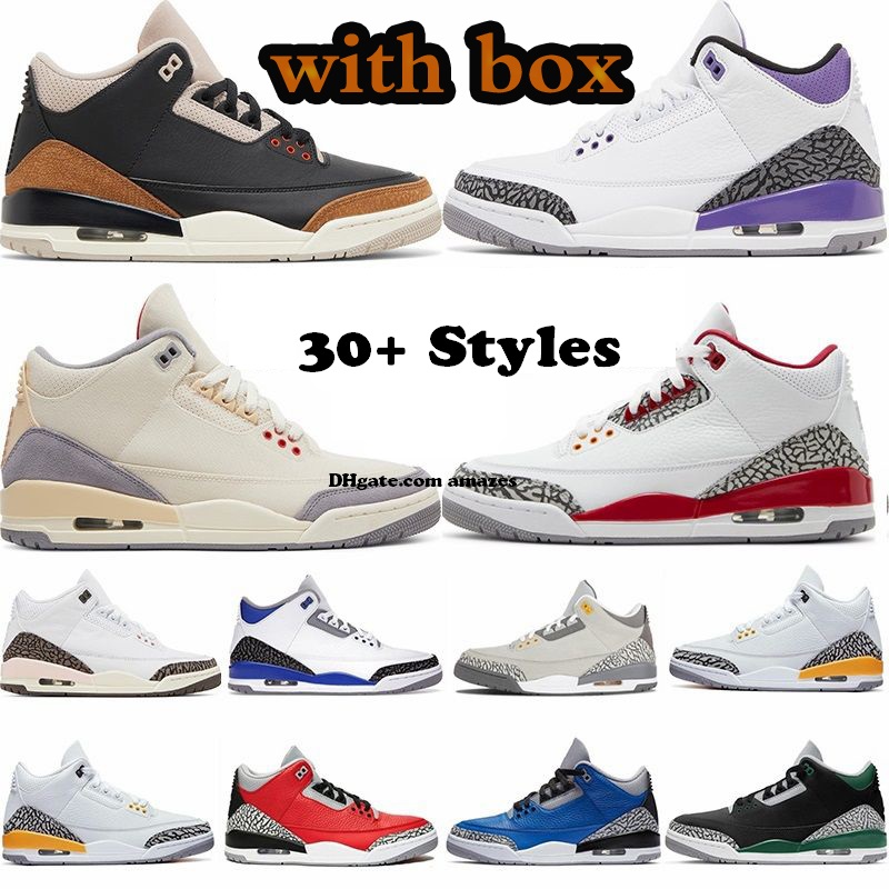 

A Ma Maniere 3 3s Black Cat Rust Pink Basket Ball Shoes III White Cement Cool Grey Neapolitan Cardinal Red AMM Pine Green Desert Elephant Muslin Racer Blue Sneakers 4Y-13, Customize