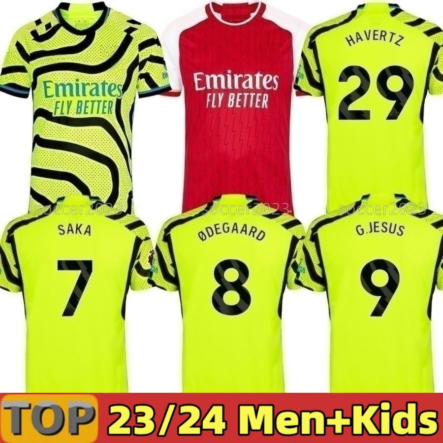 

SAKA Soccer Jerseys G. JESUS ODEGAARD RICE HAVERTZ 23 24 Gunners MARTINELLI SMITH ROWE THOMAS NKETIAH ZINCHENKO SALIBA TROSSARD Football Shirt Men Kids Sets Child Kit, 22 23 home aldult epl