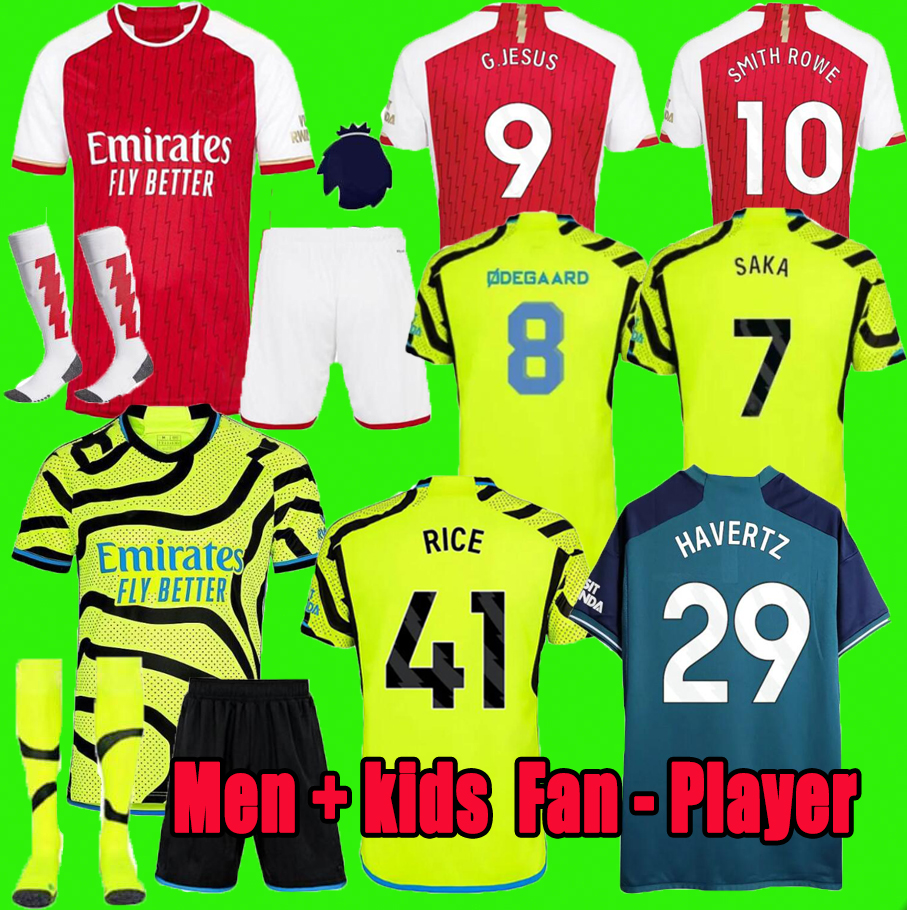 

SMITH ROWE G.JESUS SAKA soccer jerseys SALIBA HAVERTZ 2023 2024 Fans Player version ODEGAARD MARTINELLI JORGINHO NKETIAH 2023 football kits shirt Men Kids set ArSeN