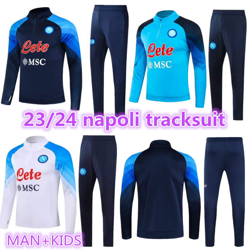 

22 23 24 adukt kids Napoli Tracksuit soccer jersey football kit 2023 2024 SSC Naples AE7 D10S Hommes training suit wear Formation tuta Chandal Squitude Jogging