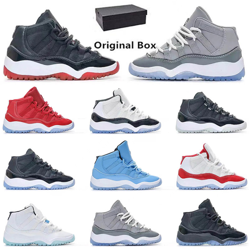 

Cherry 11s kids shoes toddlers boys youth sneakers Jumpman 11 basketball high kid designer shoe Children Bred Cool Grey Concord Unc Win Like for toddler baby trainers, A8 40-47 starfish