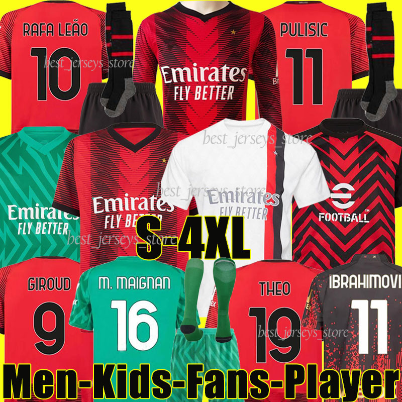 

4XL 23/24 RAFA LEAO PULISIC Soccer Jerseys 2023 Away AC MILANS KOCHE GIROUD TONALI THEO ROMAGNOLI DE KETELAERE KESSIE DEST Men Kids Kits sock pre-match football shirt, 22-23 koche fourth