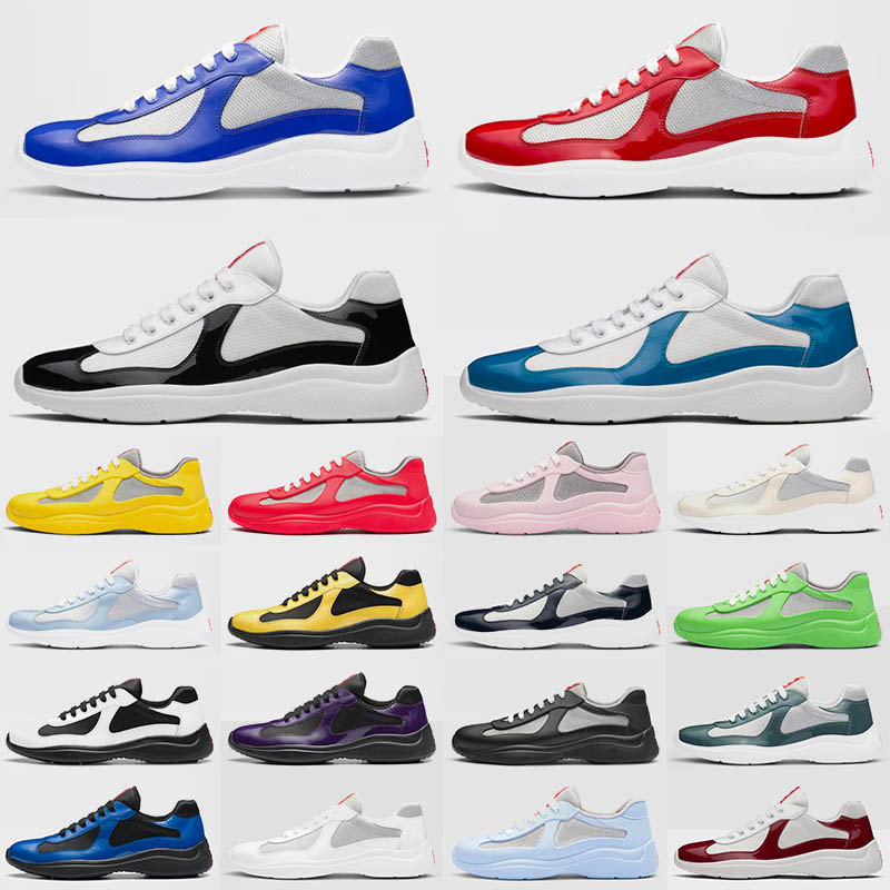 

2023 Platform Designer Brand Americas Cup Casual Shoes Sneakers Luxury Patent Leather Black White Soft Rubber Low Outdoor Trainers Runners 38-46, A2 40-45 desert ore