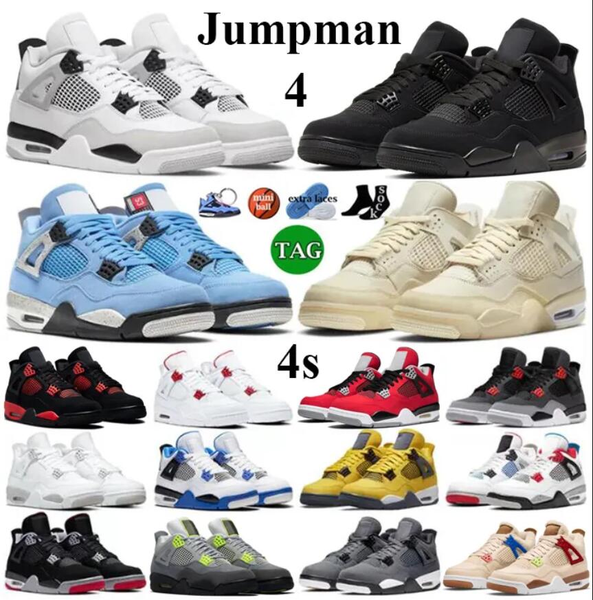 

Designer shoes Jumpman 4s basketball shoes casual shoes Lightning Military Black Thunder Sail White Oreo Pine Green Blue University Grey Womens Sneakers, 31