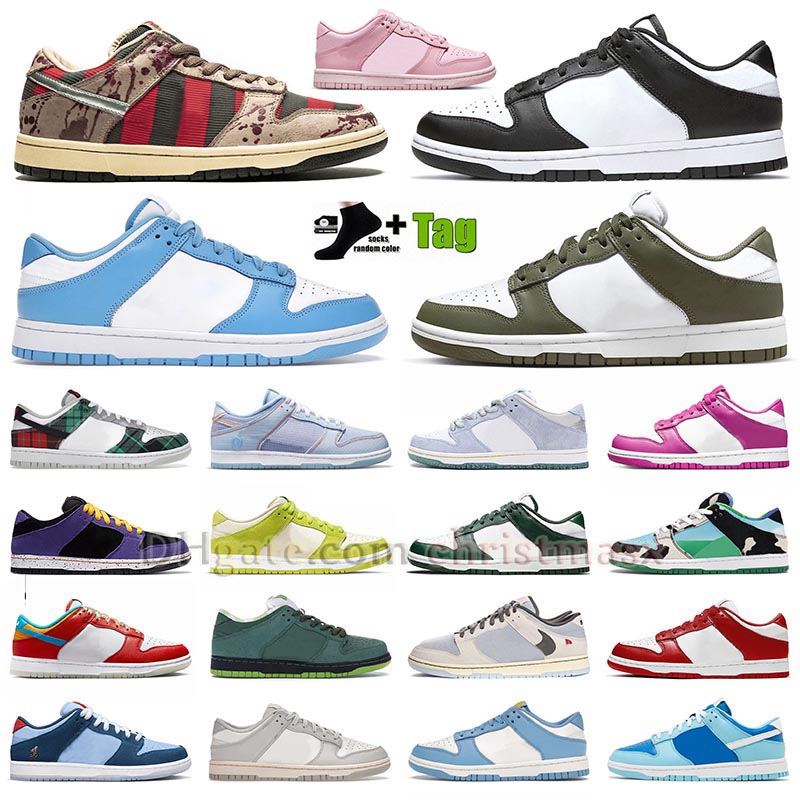 

designer dunky low running Shoes panda unc Triple Pink Medium Olive Freddy Krueger Midnight Navy Tartan Plaid purple orange Lobster Multi Camo Sneakers men trainers, A22 36-45 abstract art