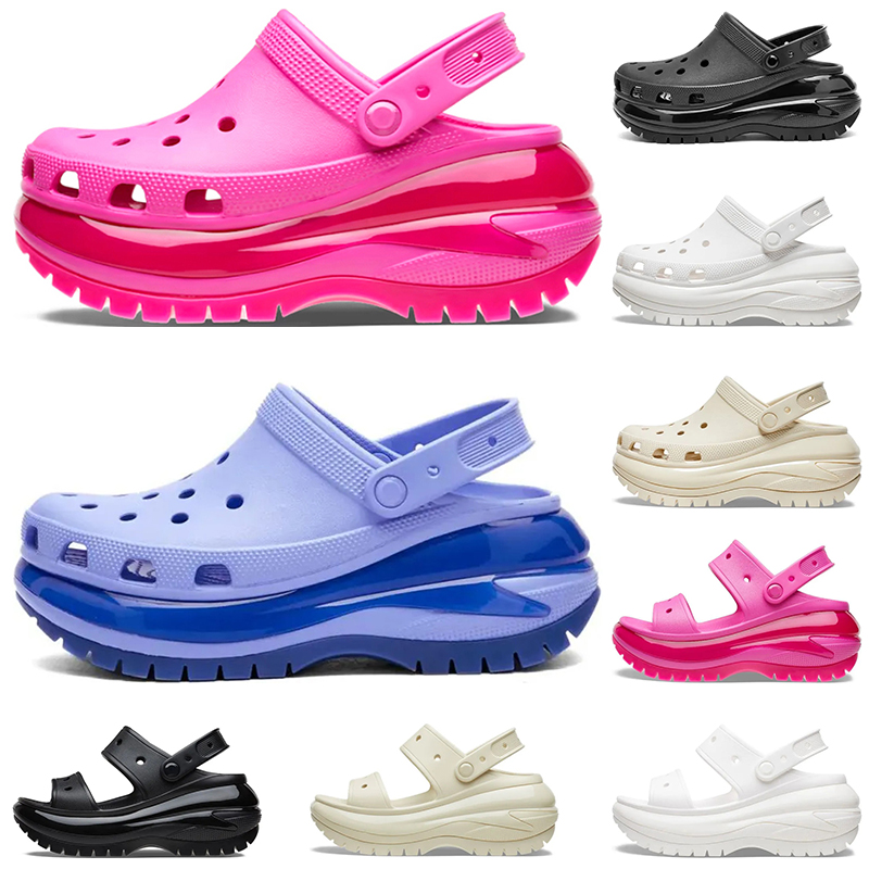 

Croc Designer Sandals Mega Crush Clog Height Platform men slide women slides sliders Black White Pink slippers