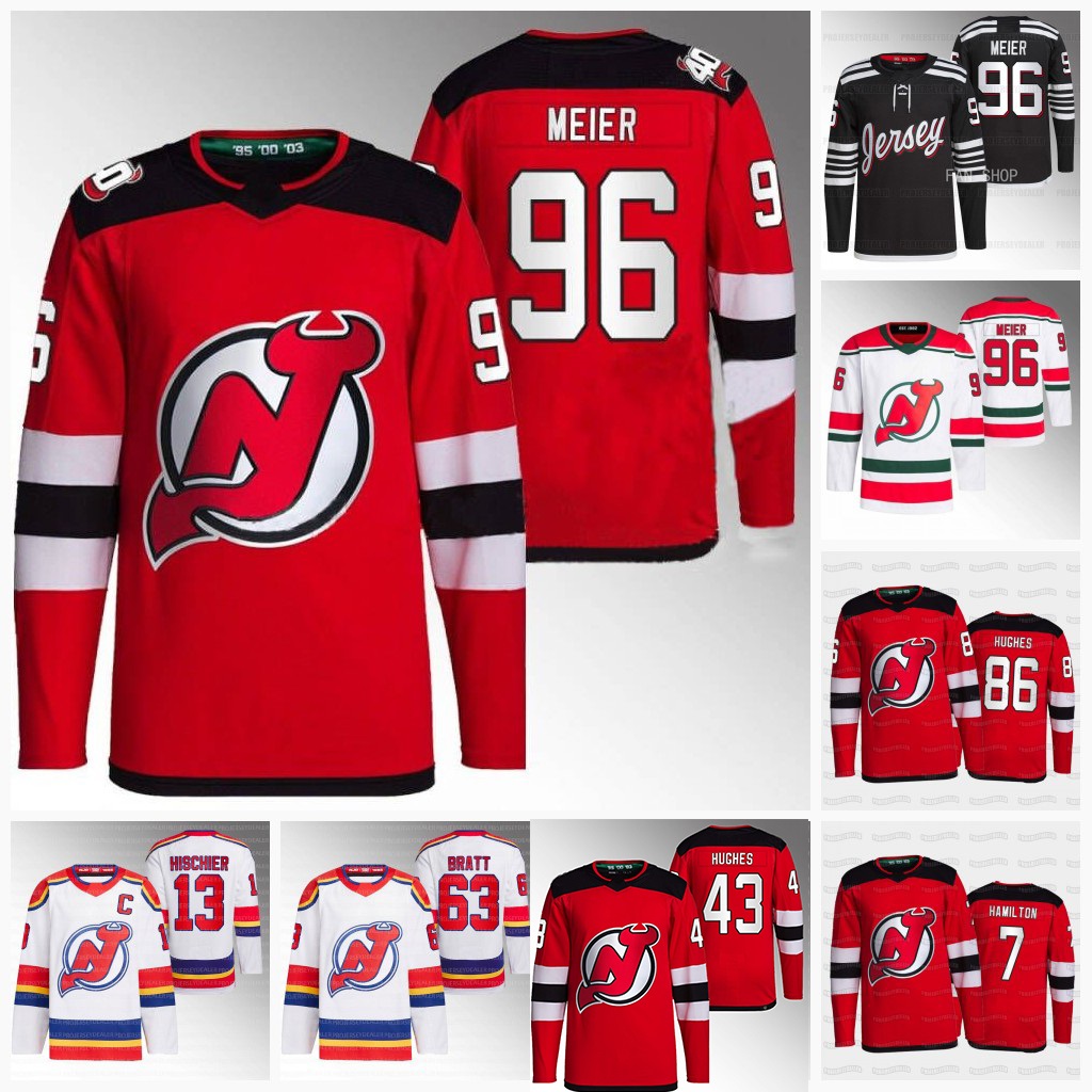 

Timo Meier 2023 Devils Jerseys Luke Hughes Jack Hughes Jesper Nico Hischier Bratt Dawson Mercer Dougie Hamilton New Jersey Tyler Toffoli Shane Bowers, Black mens s-3xl