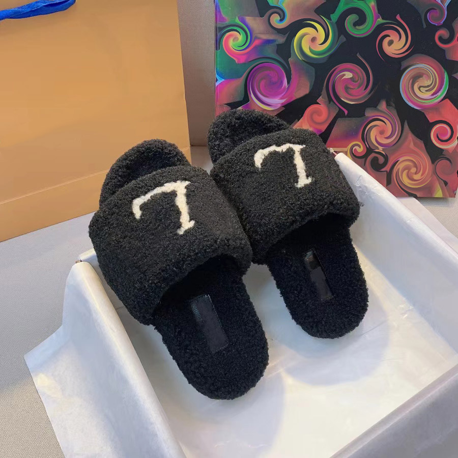 

Designer Shoes Luxury Slippers Women's Slippers Women's Plush Slippers Black Pink White Comfortable Soft size 35-42, #4