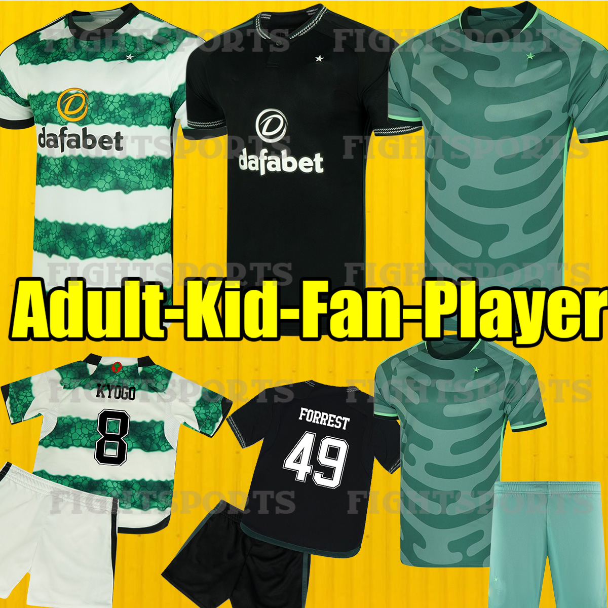 

23 24 Celtic Soccer Jerseys Home away KYOGO EDOUARD 2023 ELYOUNOUSSI TURNBULL AJETI CHRISTIE JOTA GRIFFITHS FORREST MEN kit uniforms Football Shirt 2023 2024, 23 24 home