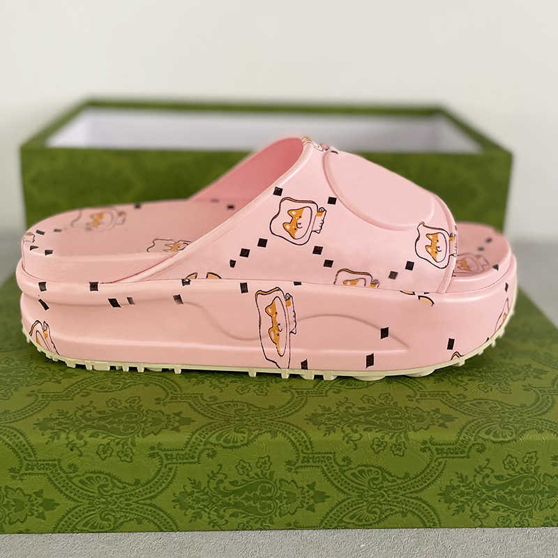 

Womens Platform Sandals Rubber Slides Designer Men Anti-slip Slippers Luxury Flats Thick Bottom Beach Flip Flops Multi-season And Multi-place Size 35-45 With Box NO438