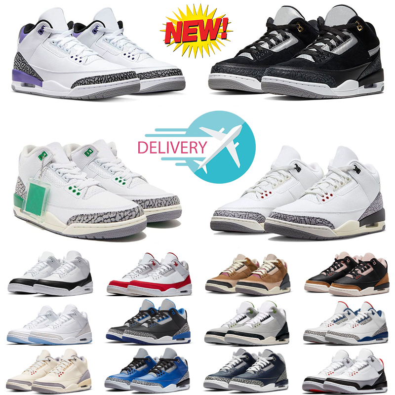 

3s OG Basketball Shoes Jumpman 3 With Box Dark Iris Neapolitan Dark Mocha Cardinal Red Court Purple Desert Elephant Racer Blue Lucky Green Mens Sports Sneakers, #7