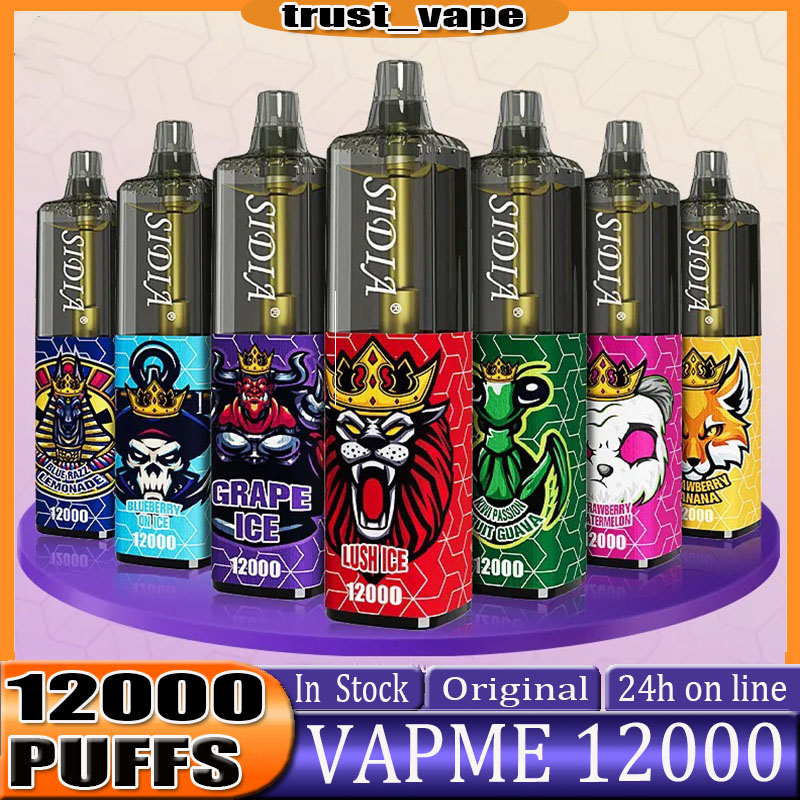 

Original VAPME(SIDIA) 12000 Puffs Disposable Vape E-Cigarettes RGB Light Rechargeable Battery 0% 2% 3% 5% 12 Flavors Optional 12K Vaporizer Big Cloud Mesh Coil VS RandM