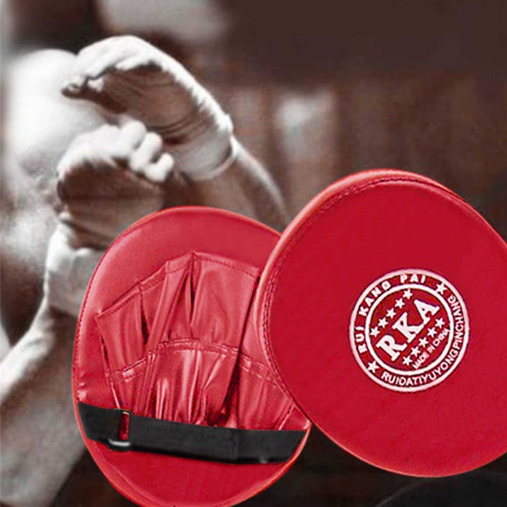 Équipement de protection 2022 Nouveau 2 couleurs Gants de boxe Coussinets pour Muay Thai Kick Boxing MMA Formation PU Mousse Boxer Cible Pad Taek