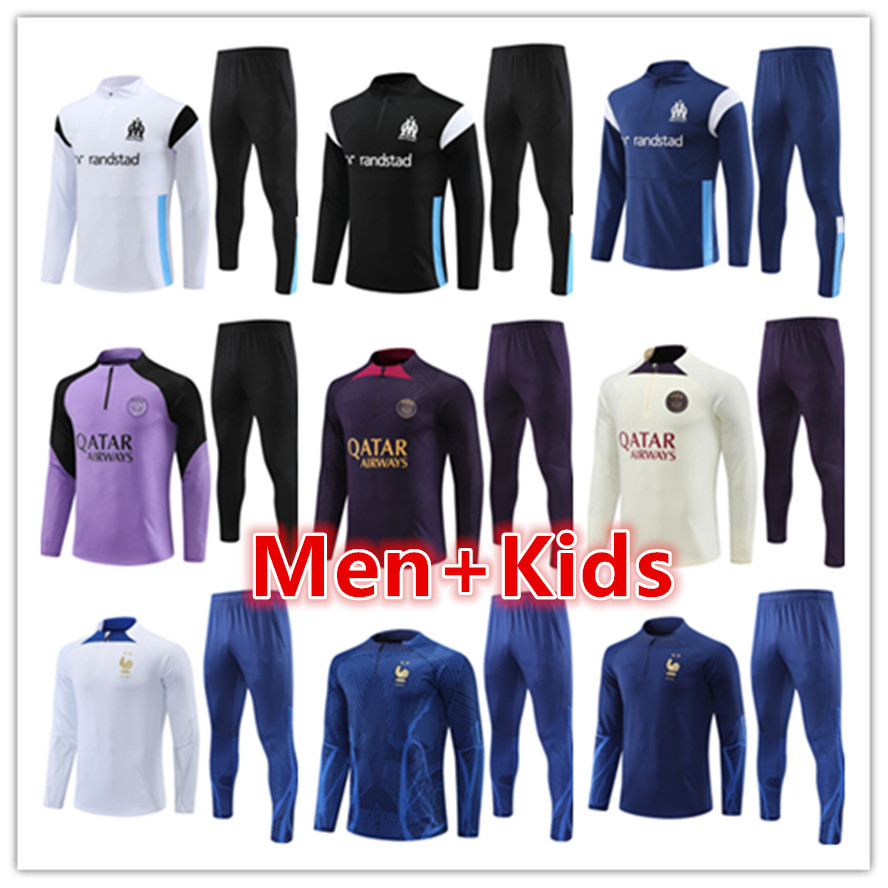 

22 23 24 psgS mens kids soccer tracksuit jersey kit 2023 2024 Paris mbappe men football jerseys training suit tracksuits jacket set chandal futbol survetement foot