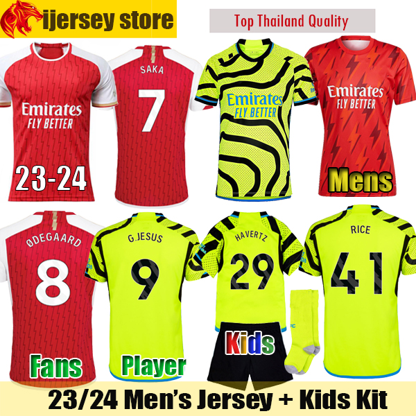 

23 24 SMITH ROWE Soccer Jerseys GABRIEL JESUS SAKA ARSENAL 2023 2024 Fans Player version ODEGAARD HAVERTZ RICE Football Shirt MARTINELLI NKETIAH Mens Jersey Kids kit, 2324 home