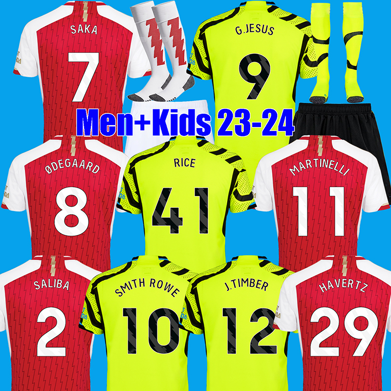 

23 24 SAKA HAVERTZ RICE TIMBER GABRIEL JESUS soccer jerseys JORGINHO SMITH ROWE THOMAS ZINCHENKO MARTINELLI football shirt 2023 2024 Camiseta de futbol, Home