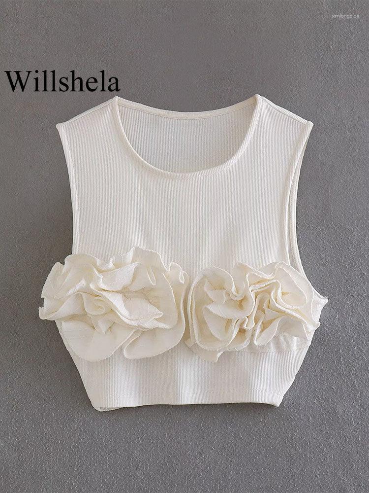 

Women' Tanks Women Fashion Beige Floral Appliques Tank Tops Vintage O-Neck Sleeveless Female Chic Lady Vest Top