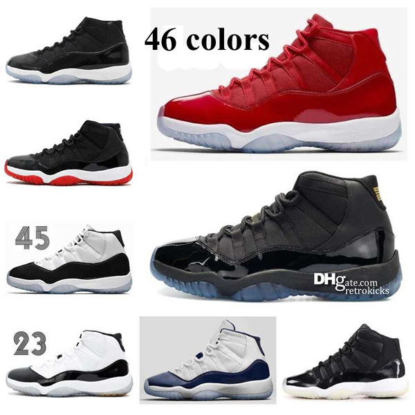 

Classic 11s Shoes Cherry Bred Space Jam Concord Cool Grey DMP 2023 Jubilee 25th Anniversary Cement Grey Cap And Gown Gym Red 72-10 Gamma Blue Low Pink Snakeskin Sneakers, 47