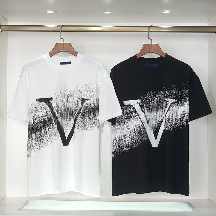 Famous Mens High Quality T Shirt Letter Print Round Neck Short Sleeve Black White tshirt Fashion Men Women Tees polo shirts top tee