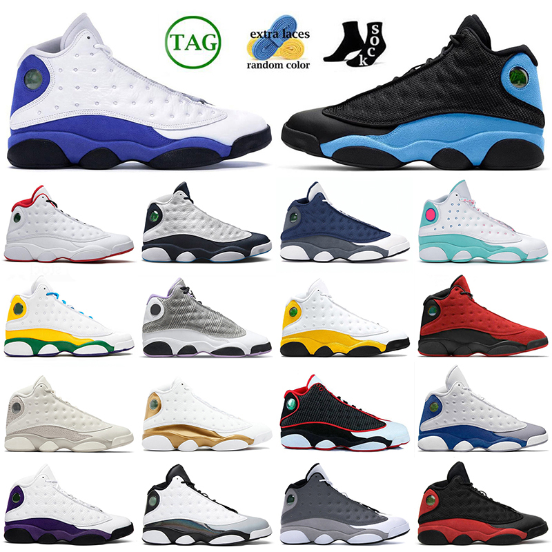 Hommes Femmes Jumpman 13s High OG Basketball Chaussures Hyper Royal University Blue History of Flight Obsidian Soar Green Playground Sports Sneak