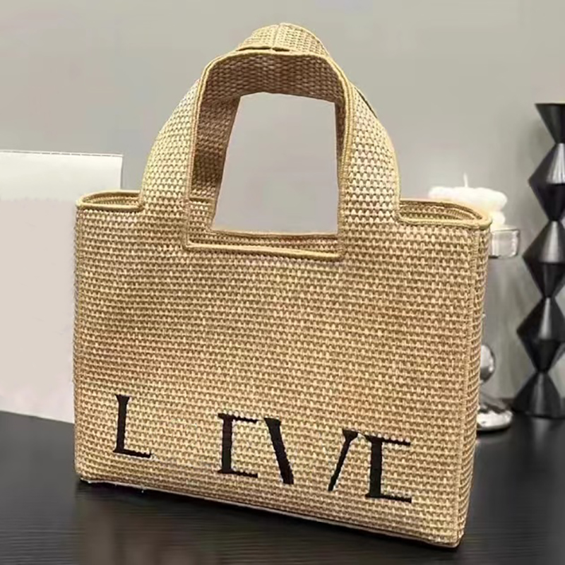 Designer Women Basket Straw Bag luxurious tote bag Basket Straw loewees Bag Designer Hand Woven Cross Body Open Beach Handbag Ladies Summer Weave hi