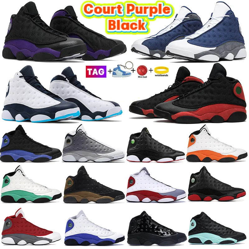 2023 13 Hommes Chaussures De Basketball Rouge Flint Court Violet Noir Hyper Royal Dirty Bred Starfish Hommes Baskets Loup Gris Toe Obsidienne