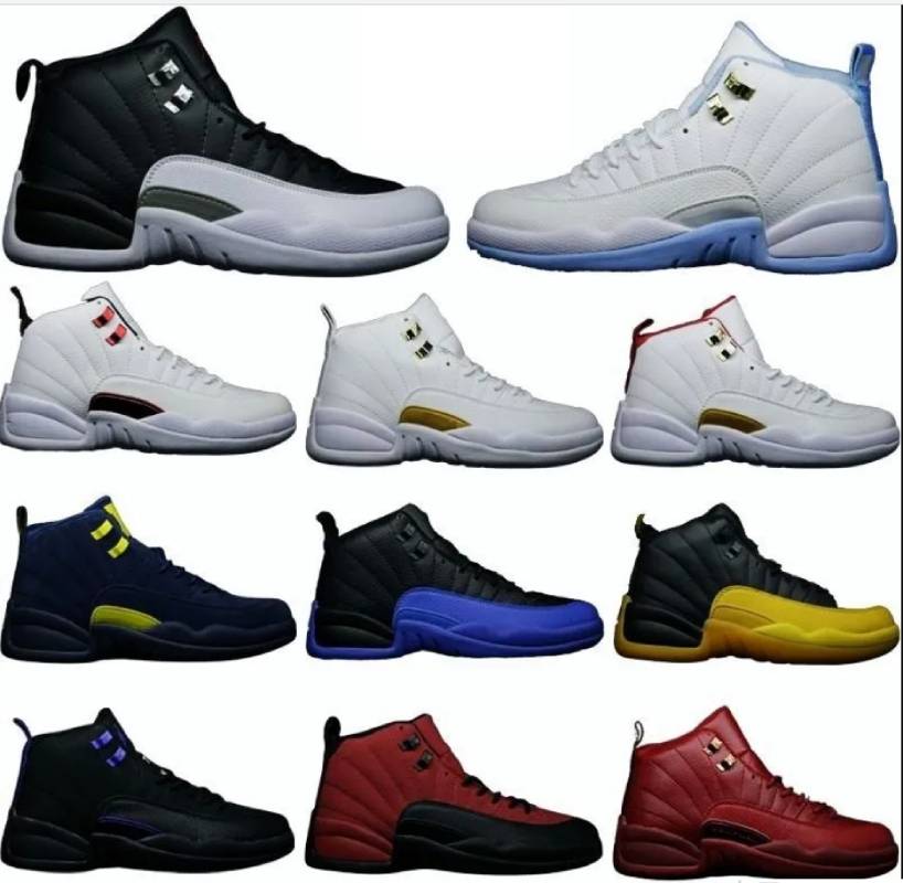 Hot TOP 12 12s QUALITY Chaussure bsketball chaussures Jumpman Mens Sneakers Twist XII Stone Blue University Gold Ice Cream Flu Game Dark Concord