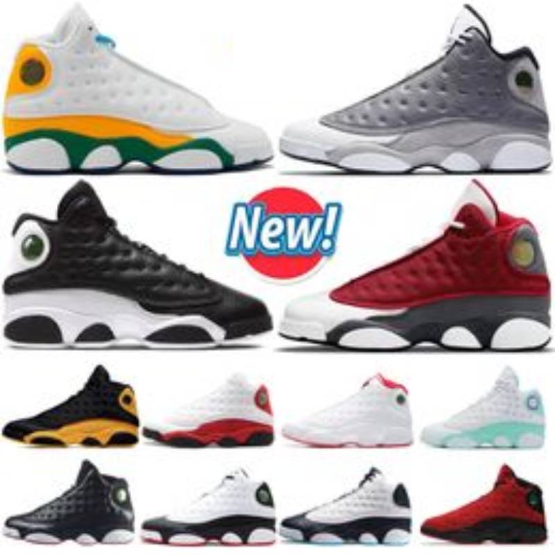 High quality 13 basketball shoes Jumpman 13s Mens Bred Gym Red Flint Grey Starfish Black Island Green womens sneakers Class Of Playground trainer
