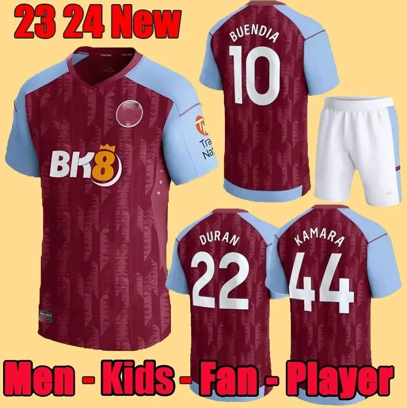 KAMARA 23 24 Home Aston villaES Soccer Jerseys 2023 2024 WATKINS BUENDIA McGINN EL GHAZI DOUGLAS LUIZ MINGS KONSA CASH men kids kit football Shir-image-887078313