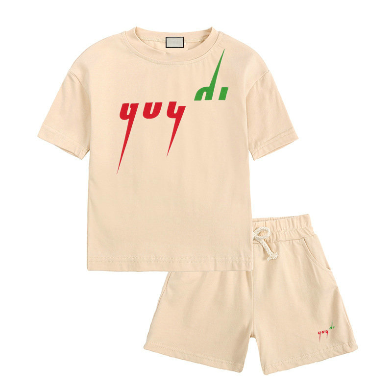 Spot goods Kids Clothing Sets Boys Girls Tracksuits Suit Letters Print 2pcs Designer T shirt short pants Suits Chidlren Casual Sport Clothes 90-1-image-1096287873