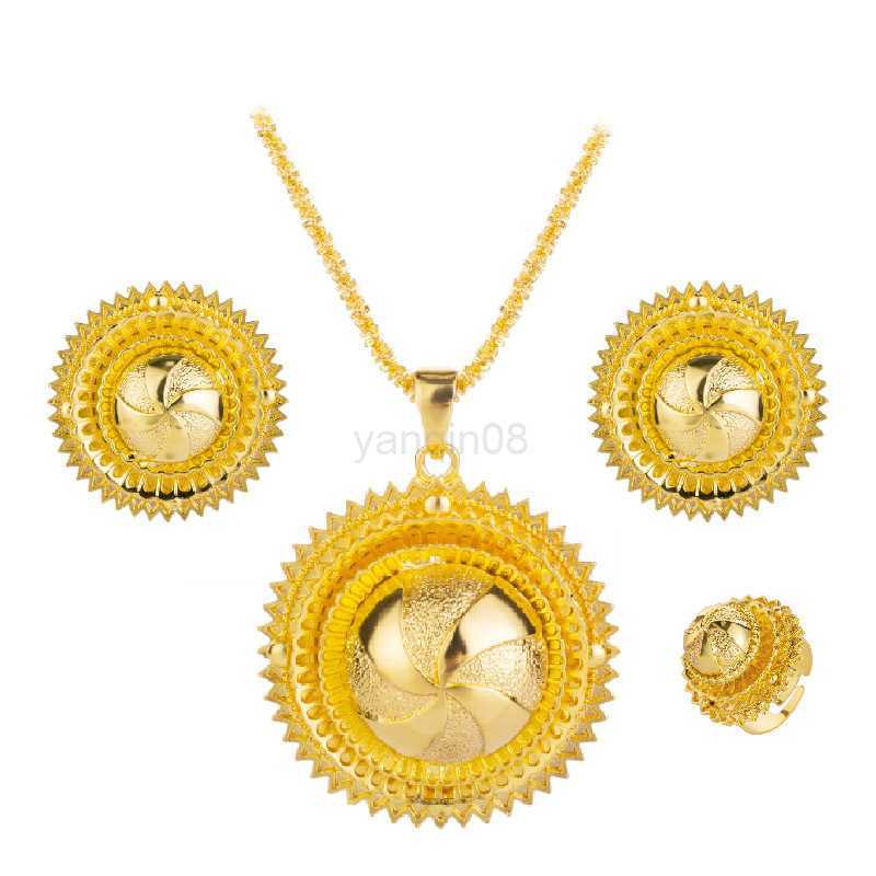 Adixyn Ethiopian Gold Color Jewelry Sets For Women African/Nigeria/Congo/Sudan Eritrea Habesha Wedding Bridal Gifts Z260130-image-734490078