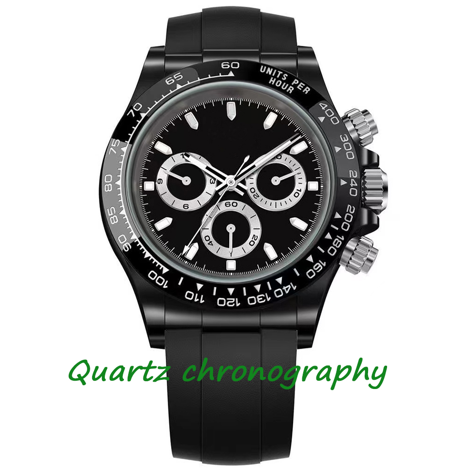 Mens watches quartz 40MM Stainless Steel multifunctional chronography Solid Clasp Super luminous Montre de luxe Waterproof men wristwatches