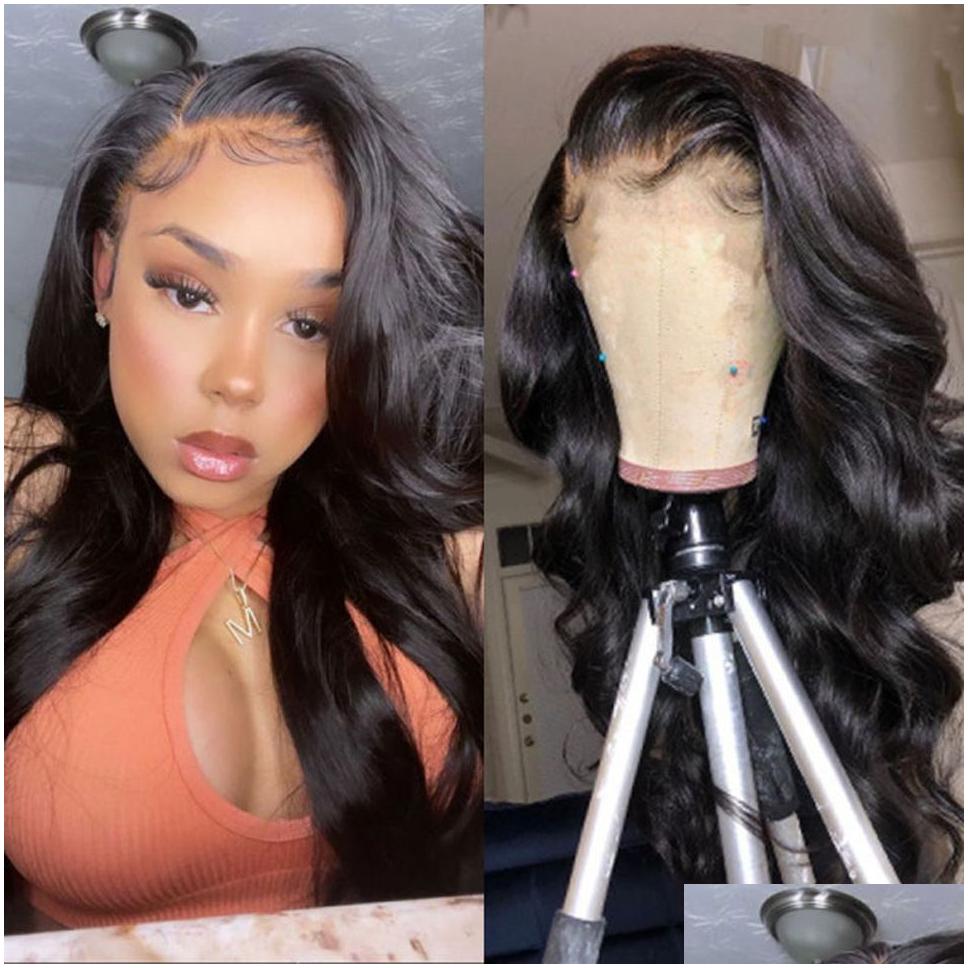 100% closure wig body wave lace front wig 13x4 hd transparent lace frontal wig preplucked closure brazilian lace front human hair wigs