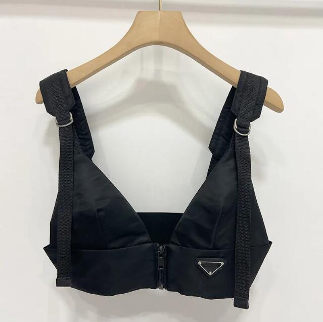 Womens Designers T Shirts Underwear With Metal Triangle Badge Sexy Deep Sling Tube Tops Women Luxury Clothing woman clothes Camisole Bra Vest-image-887701905