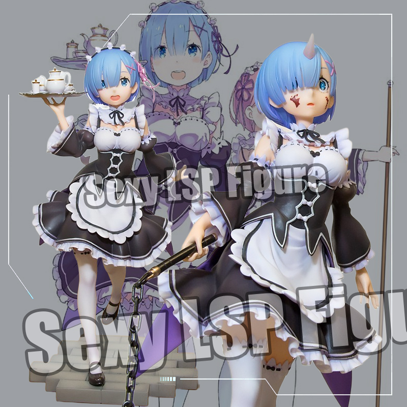 Anime Manga 225mm Anime Figure Re:ZERO -Starting Life in Another World Rem 1/7 Statue PVC Action Figures Collection Model Toys doll Gifts-image-887812944