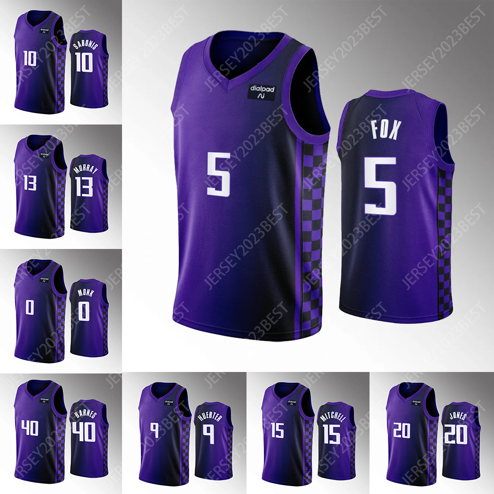 2023-24 Season Sabonis king New Jersey 13 De&#039;Aaron Fox 10 Keegan Murray Basketball Jersey Malik Monk Domantas Colby Jones Harrison Barnes-image-887706149
