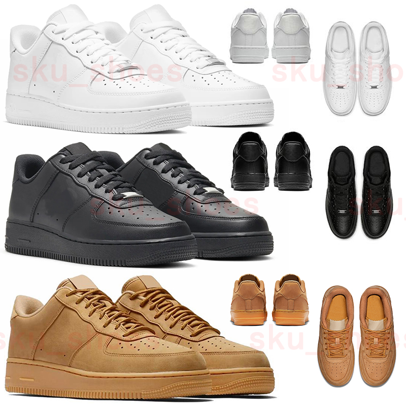 Classic af1 for one platform shoes mens womens triple white black wheat original trainers og shoe outdoor jogging sneakers airforce 1 BIG SIZE 13