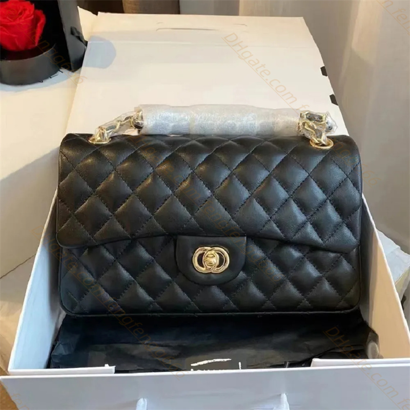 5A Top quality Luxury Designer Double Letter Women's Handbag Gold Chain Shoulder Wallet Sheepskin Leather Envelope Wallet Shoulder Wallet