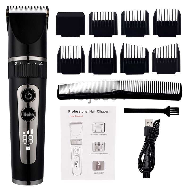 Clippers Trimmers Full Body Washable Electric Hair Clipper Ceramic Professional Fine Adjustable Hair Trimmer Low Noise Hair Cutting hine Razor x0-image-891020350
