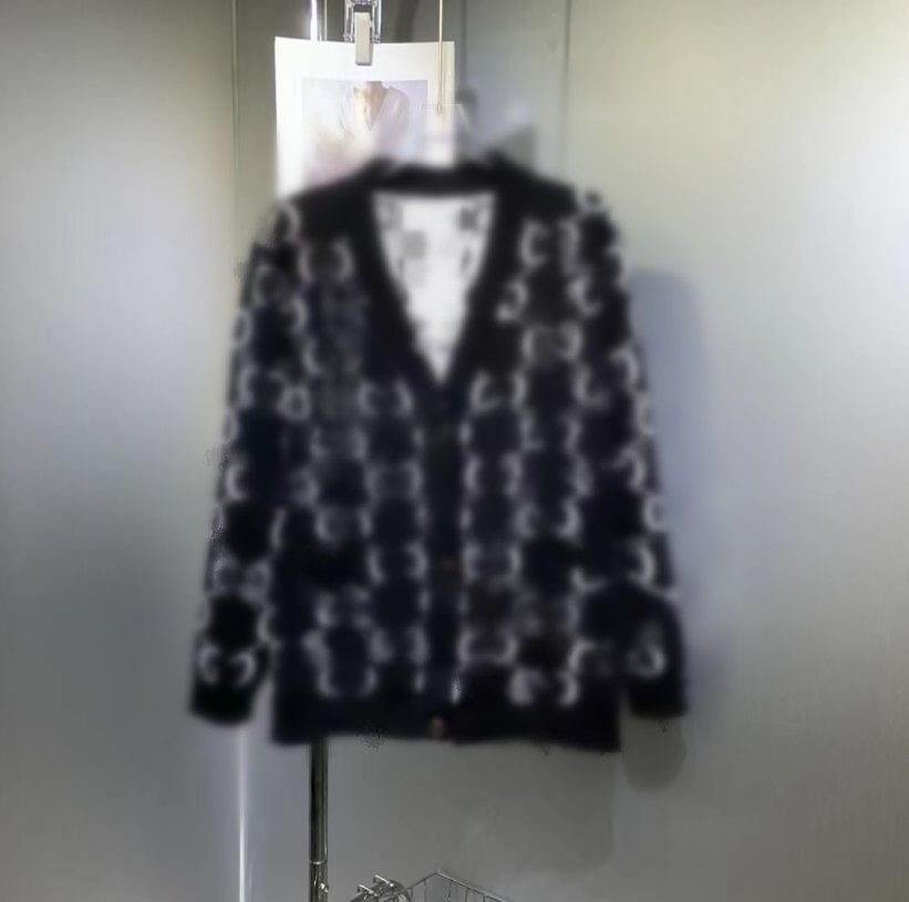 Pull design cardigan pour femme chemise en tricot décontractée lettre impression col en V automne mode vêtements de luxe