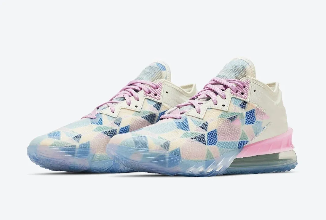 2023 Lebrons 18 Low Sakura Chaussures XVIII EP Hommes Pale Ivory Light Arctic Pink Leche Blue Basketball Sport Shoe Sneakers Avec Box Size US7-12