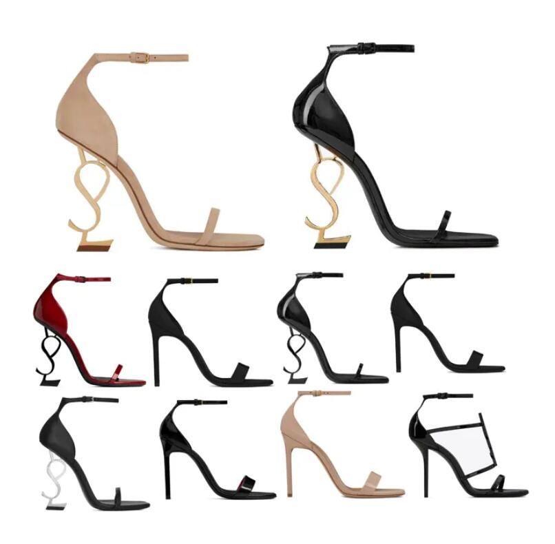 Designer Femmes Sandales OPYUM Talons Hauts À Bout Ouvert Talon Aiguille Classique En Métal Lettres Sandale De Mode Styliste Chaussures Avec Boît