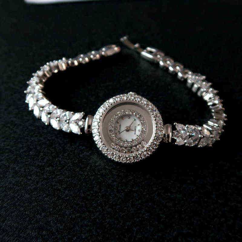 Montre-bracelets Good Qualtiy Zircon Elements Leaf Autrichien Bracelet en cristal pour la mode de mariage Bijoux de mode en gros 220708