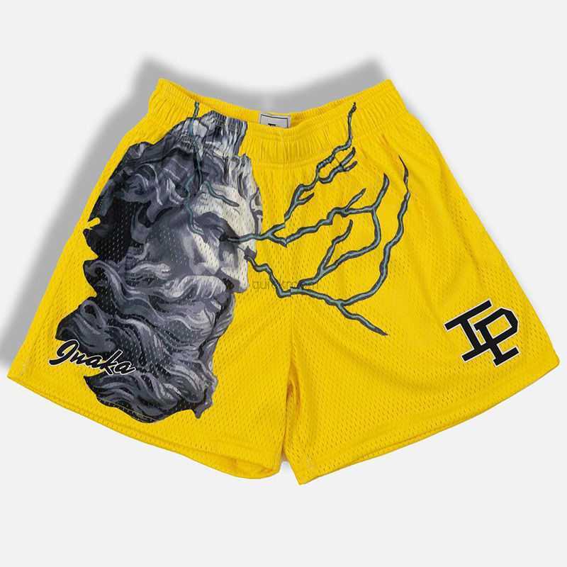 

Designer Short Fashion Casual Clothing American Trendy Brand Ip Shorts with Mesh for Men and Womens Sports Basketball Training Casual Quick Drying Quarter Length Sh, Yellow