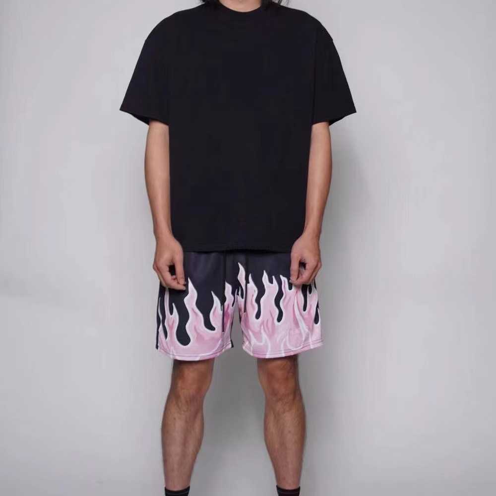 

Designer Short Fashion Casual Clothing Kinetic American Flame Fashion Brand Basketball Quick Dry Sports Fitness Running Quarterly Shorts Street Trend Summer M 25, Black flame