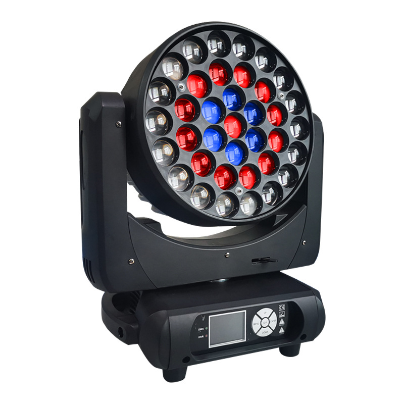 6pcs Wedding stage zoom led 37x15 moving head for dj show bee eye movinghead rgbw led beam party light-image-629044545