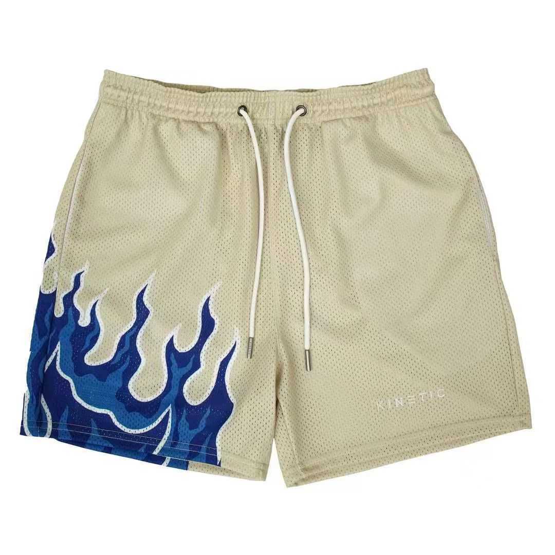 

Designer Short Fashion Casual Clothing Kinetic Embroidered American Fashion Brand Co Branded Flame Shorts Basketball Running Fitness Sports American Shorts 2023, Purple