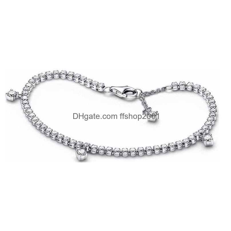 925 sterling silver suspension charm bracelet stream star single and double bracelets full of drilling tennis bracelets fashion model 